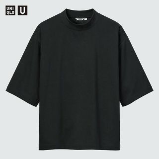 ユニクロ(UNIQLO)のお値下げ中❗UNIQLOUエアリズムコットンオーバーサイズモックネックTシャツL(Tシャツ/カットソー(半袖/袖なし))