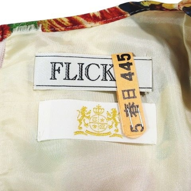 フリッカ FLICKA 花柄 ワンピース ドレス フレンチスリーブ Vネック レディースのワンピース(ひざ丈ワンピース)の商品写真