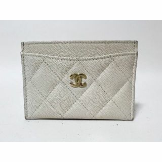 シャネル(CHANEL)のシャネル マトラッセ カードケース 名刺入れ キャビアスキン ホワイト 31番(名刺入れ/定期入れ)