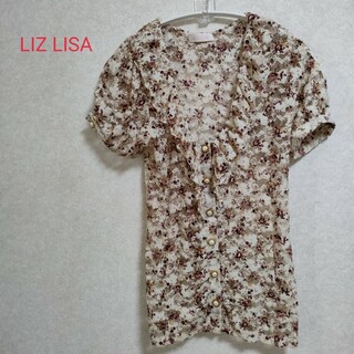 リズリサ(LIZ LISA)のLIZ LISA　リズリサ　ブラウス　フリル　花柄　かわいい(シャツ/ブラウス(半袖/袖なし))