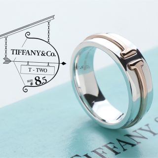 ティファニー(Tiffany & Co.)のティファニー 美品 T TWO ナローリング 750 925 リング 8.5号(リング(指輪))