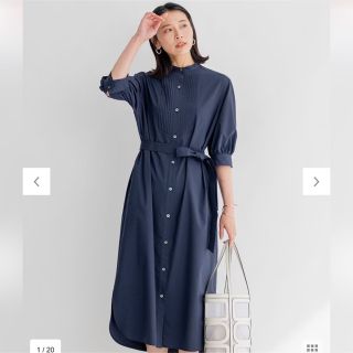 ニジュウサンク(23区)の23区ONWARD 【洗える】プレーンストレッチタフタ シャツ ワンピース(ロングワンピース/マキシワンピース)