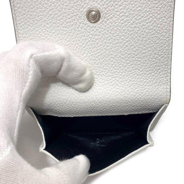 サンローラン 三つ折り 財布 ブラック ホワイト 黒
