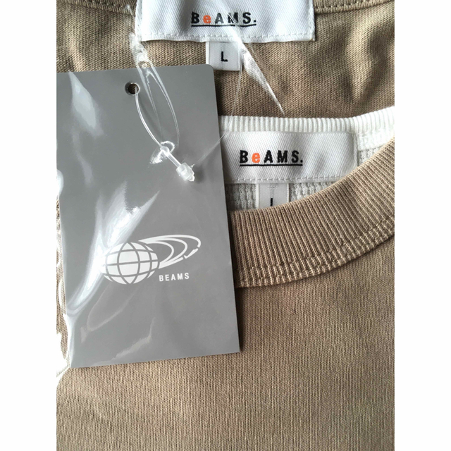 【BEAMS/ビームス】半袖Tシャツ×タンクトップ レイヤード ・ベージュ系・L