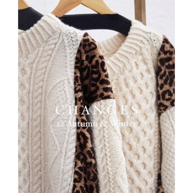 CHANGES チェンジーズ KNIT リメイク ニット レオパード