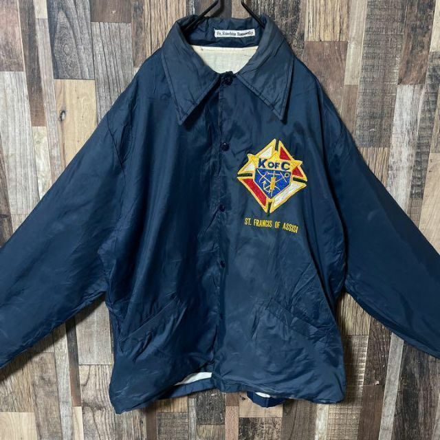 ナイロン ブルゾン メンズ L ネイビー USA 90s 長袖 ジャケット