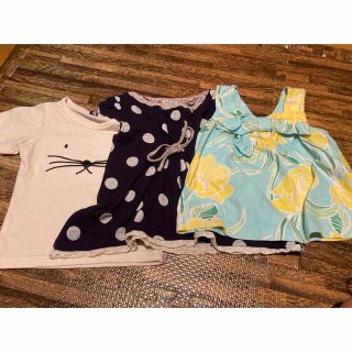 ベビーギャップ(babyGAP)のbaiya 80 まとめ売り　女の子　花夏　ドット　猫　花柄　Tシャツ(Ｔシャツ)