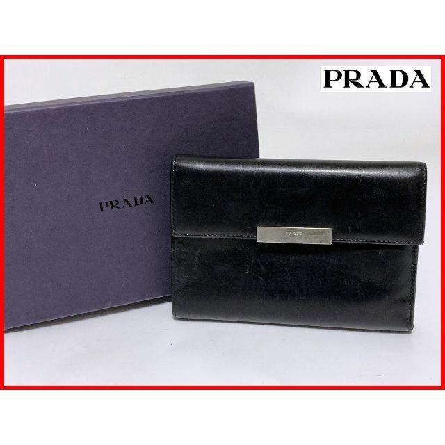 PRADA プラダ 三つ折り 財布 黒 箱付 K2のサムネイル
