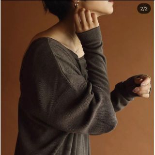 ロク(6 (ROKU))のWOM volume sleeve waffle one-piece(ロングワンピース/マキシワンピース)