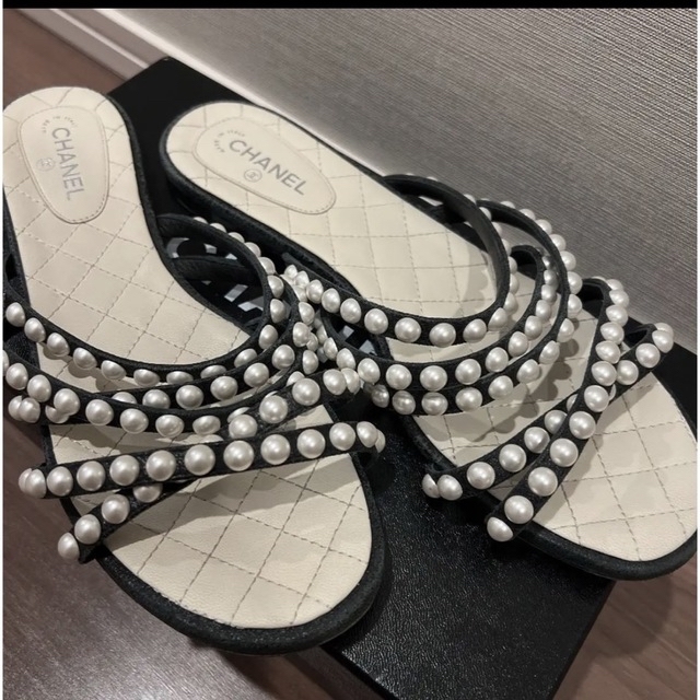 CHANEL パールサンダル 38 | hospitaldaprovidencia.org.br