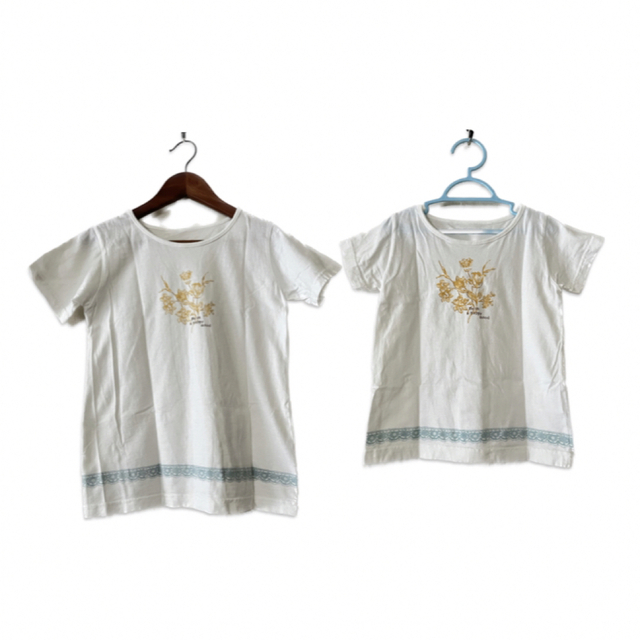 FELISSIMO(フェリシモ)の姉妹　親子　フェリシモ　半袖Tシャツ　2枚セット　お揃い　120 150 キッズ/ベビー/マタニティのキッズ服女の子用(90cm~)(Tシャツ/カットソー)の商品写真
