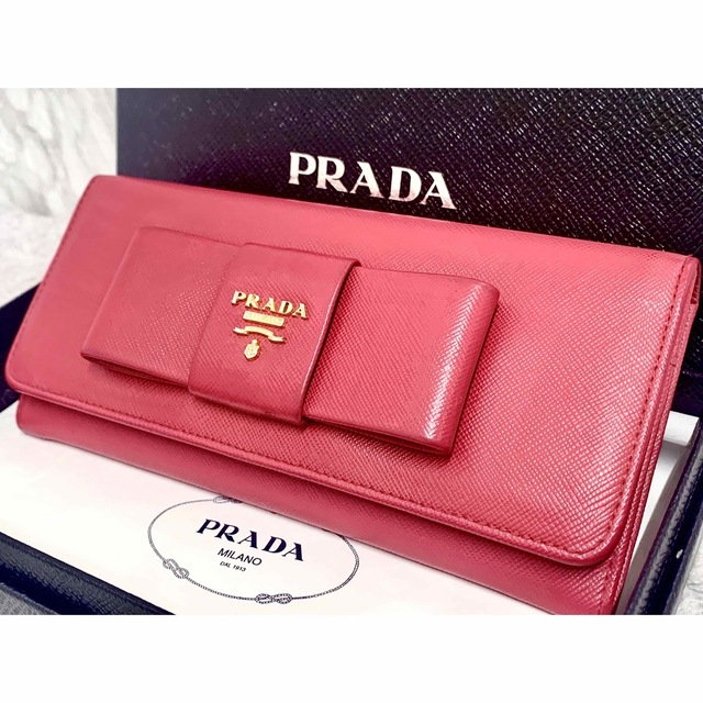 PRADA - プラダ 長財布 サフィアーノ リボン ✨箱付き✨レザー の通販 ...