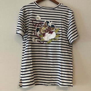 コムサイズム(COMME CA ISM)のレア　コムサイズム　半袖Tシャツ　サンプル　1点物　ボーダー　お花(Tシャツ/カットソー)
