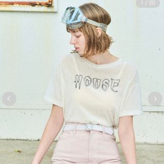 ファーファー(fur fur)のFURFUR♡HOUSE刺繍シアーTシャツ(Tシャツ(半袖/袖なし))