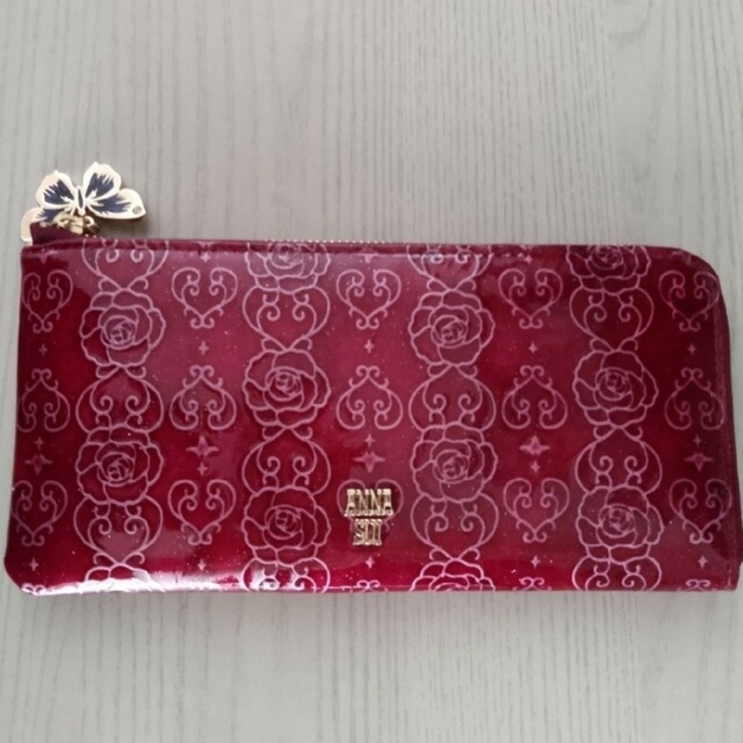 アナスイ/ANNA SUI♡ローズハート◇L字ファスナー薄型財布 - 長財布