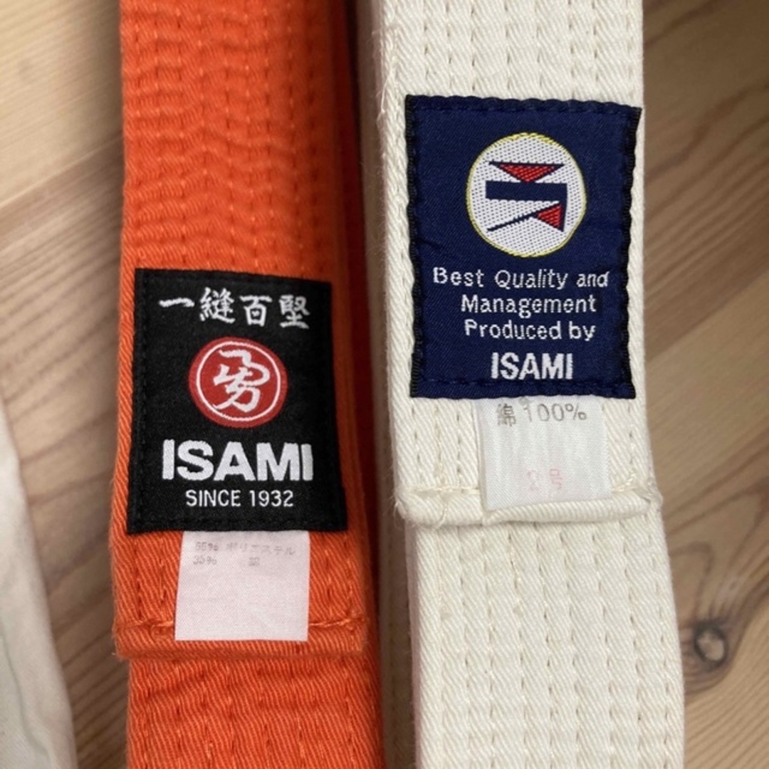 イサミ　白帯　橙帯　帯のみ スポーツ/アウトドアのスポーツ/アウトドア その他(相撲/武道)の商品写真