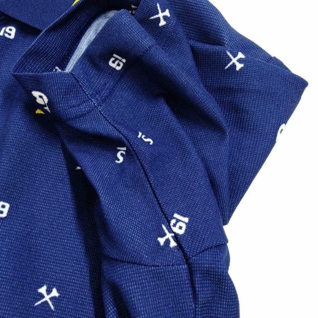 Srixon 極美品❗スリクソン メンズゴルフ半袖ポロ 総柄 サイズM ネイビー ブルーの通販 by ロング スリクソン SRIXON ポロシャツ 半袖 ショートスリーブ ボタン Mサイズ