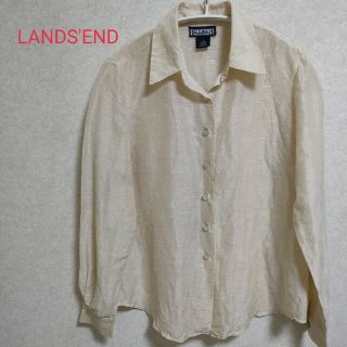 ランズエンド(LANDS’END)のLANDS'END  ランズエンド　リネンシャツ　ブラウス　シルク(シャツ/ブラウス(長袖/七分))