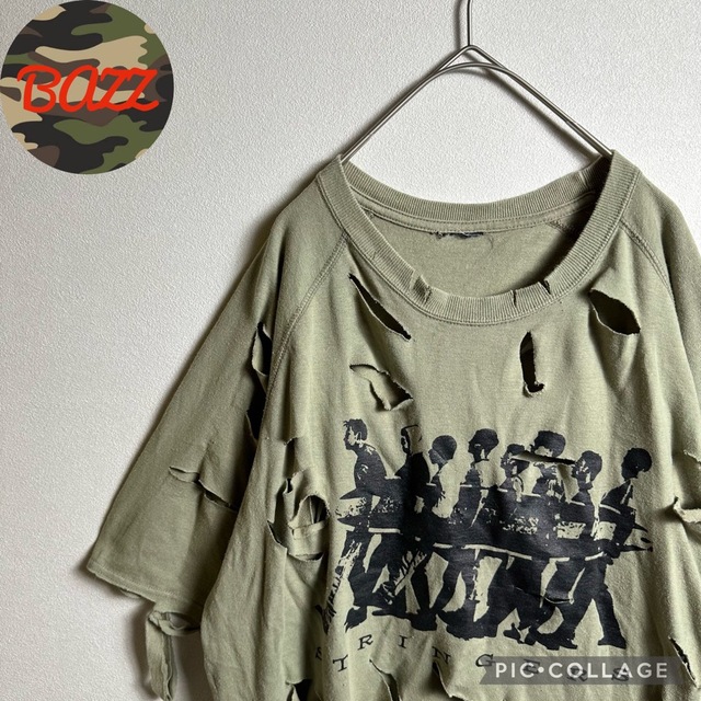 ART VINTAGE - ボロTシャツ Lサイズ ダメージ加工 リメイク プリント