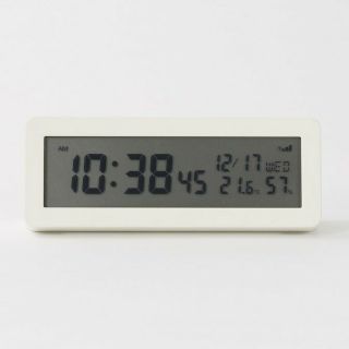 ムジルシリョウヒン(MUJI (無印良品))の●新品● 無印良品 デジタル電波時計(大音量アラーム機能つき)／ホワイト(置時計)