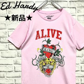 エドハーディー(Ed Hardy)の★新品未使用★Ed Hardy エド ハーディー Tシャツ ピンク Lサイズ(Tシャツ/カットソー(半袖/袖なし))