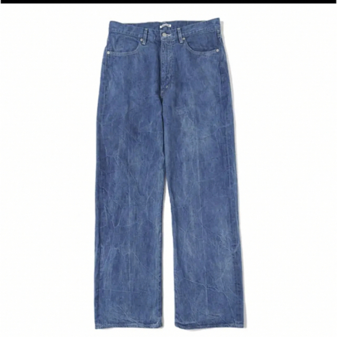 AURALEE SELVEDGE FADED LIGHT DENIM PANTS