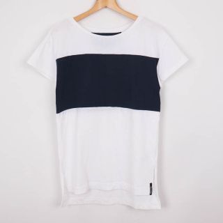 ヘリーハンセン(HELLY HANSEN)のヘリーハンセン 半袖Tシャツ ストレッチボーダーTee ラウンドネック 丸首 トップス レディース Sサイズ ホワイト HELLY HANSEN(Tシャツ(半袖/袖なし))