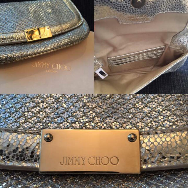 JIMMY CHOO(ジミーチュウ)の【極美品、送料無料】JIMMY CHOO ジミーチュウ ラメ クラッチバッグ レディースのバッグ(クラッチバッグ)の商品写真