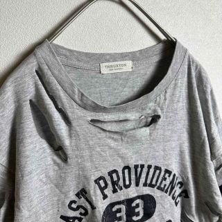 ART VINTAGE - ボロTシャツ Lサイズ リメイク ダメージ加工 グレー