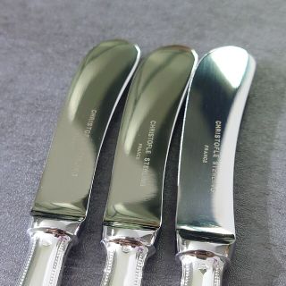 極美品 クリストフル スターリングシルバー パール バターナイフ 3点