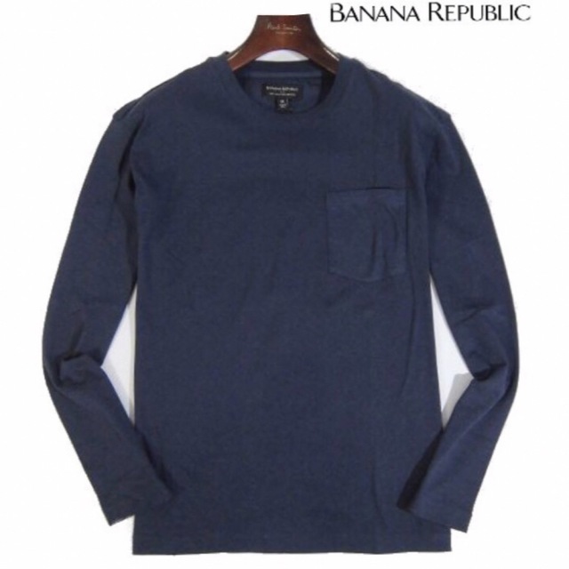 Banana Republic(バナナリパブリック)の【BANANA REPUBLIC】クルーネック長袖カットソー ロンT・Mサイズ紺 メンズのトップス(Tシャツ/カットソー(七分/長袖))の商品写真