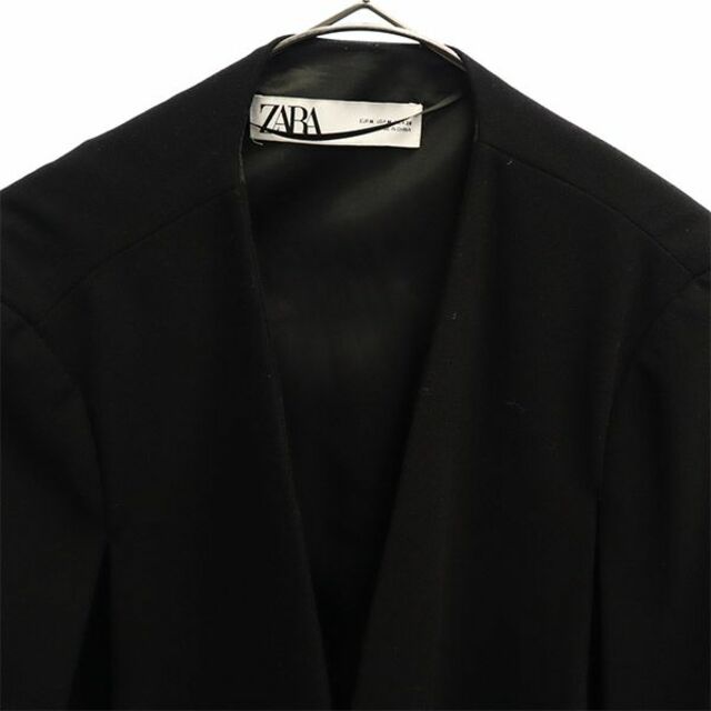 ZARA(ザラ)のザラ ノーカラージャケット M ブラック ZARA レディース 【中古】  【230611】 レディースのジャケット/アウター(ロングコート)の商品写真