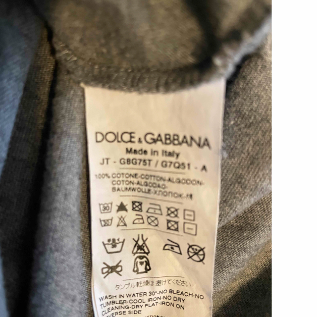 DOLCE&GABBANA(ドルチェアンドガッバーナ)の美品ドルチェ＆ガッバーナD&Gマリア様GOLDプリント46ダメージ加工グレー長袖 メンズのトップス(Tシャツ/カットソー(七分/長袖))の商品写真