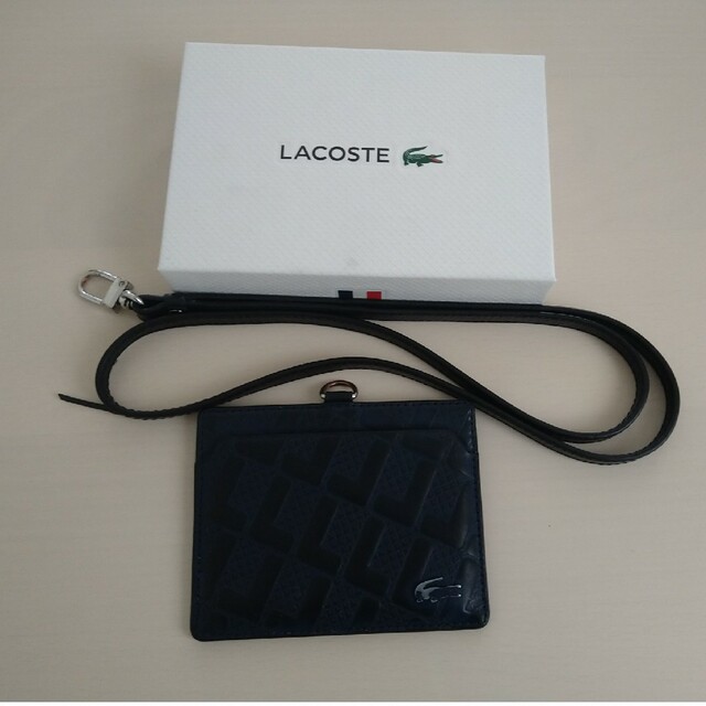 LACOSTE(ラコステ)の【中古箱あり】LACOSTE　社員証入れ　IDケース　ネイビー　ユニセックス レディースのファッション小物(パスケース/IDカードホルダー)の商品写真