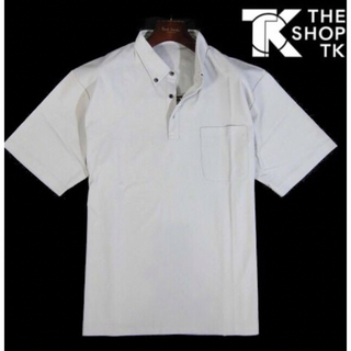 ザショップティーケー(THE SHOP TK)の【THE SHOP TK/タケオキクチ】ボタンダウン半袖ポロシャツ・グレー系XL(ポロシャツ)