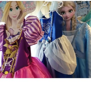ディズニー(Disney)のラプンツェル　シンデレラ　アナ雪　エルサ　ドレス　100-110　4枚　セット(ドレス/フォーマル)