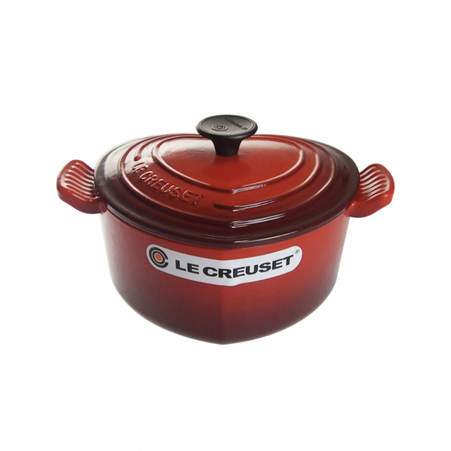 鍋/フライパンLE CREUSET◆ココット・ダムール/ハート型/チェリーレッド