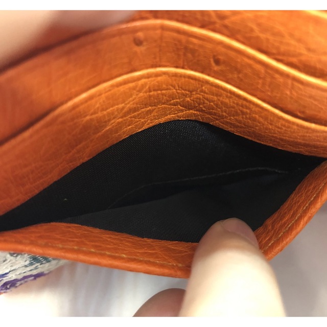 OSTRICH(オーストリッチ)の💎オーストリッチ　二つ折り財布　オレンジ メンズのファッション小物(折り財布)の商品写真
