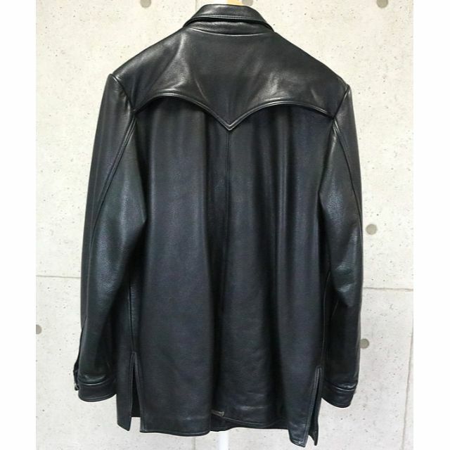 銀座店 クロムハーツ ハンティング レザー ジャケットsizeM 黒 91422