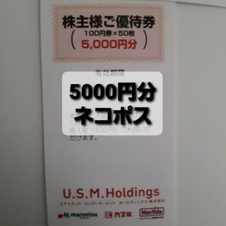 ユナイテッドスーパー　株主優待　5000円分(その他)