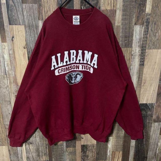 メンズ プリント ロゴ レッド トレーナー XL 古着 90s 長袖 スウェット ...