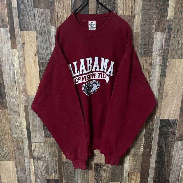 メンズ プリント ロゴ レッド トレーナー XL 古着 90s 長袖 スウェット ...