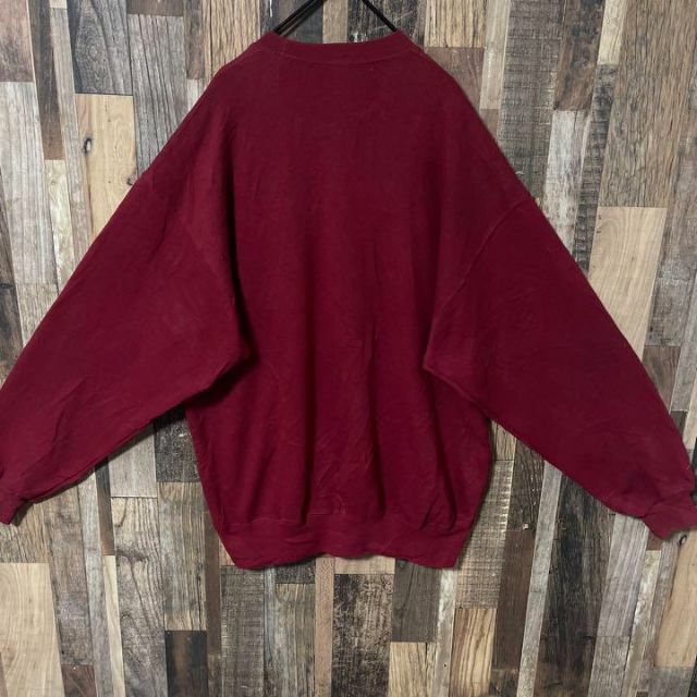 メンズ プリント ロゴ レッド トレーナー XL 古着 90s 長袖 スウェット ...