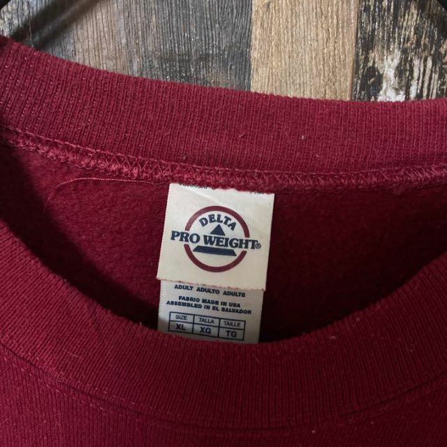 メンズ プリント ロゴ レッド トレーナー XL 古着 90s 長袖 スウェット ...