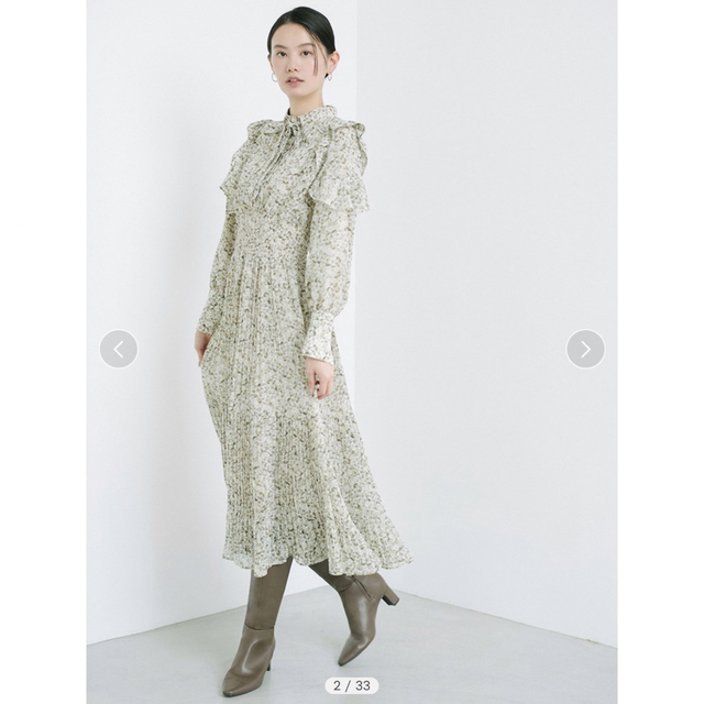 【新品未使用】snidel Sustainableプリントプリーツワンピース-