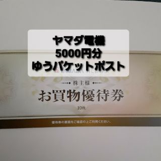 ヤマダ電機　株主優待　5000円分(ショッピング)