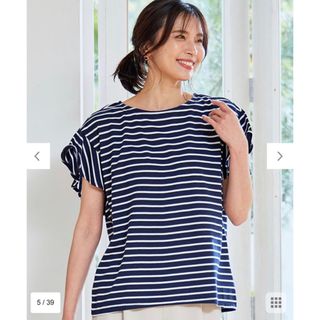 エニィファム(anyFAM)のanyFAM 【UVケア・接触冷感】フレアTブラウス Tシャツ(カットソー(半袖/袖なし))