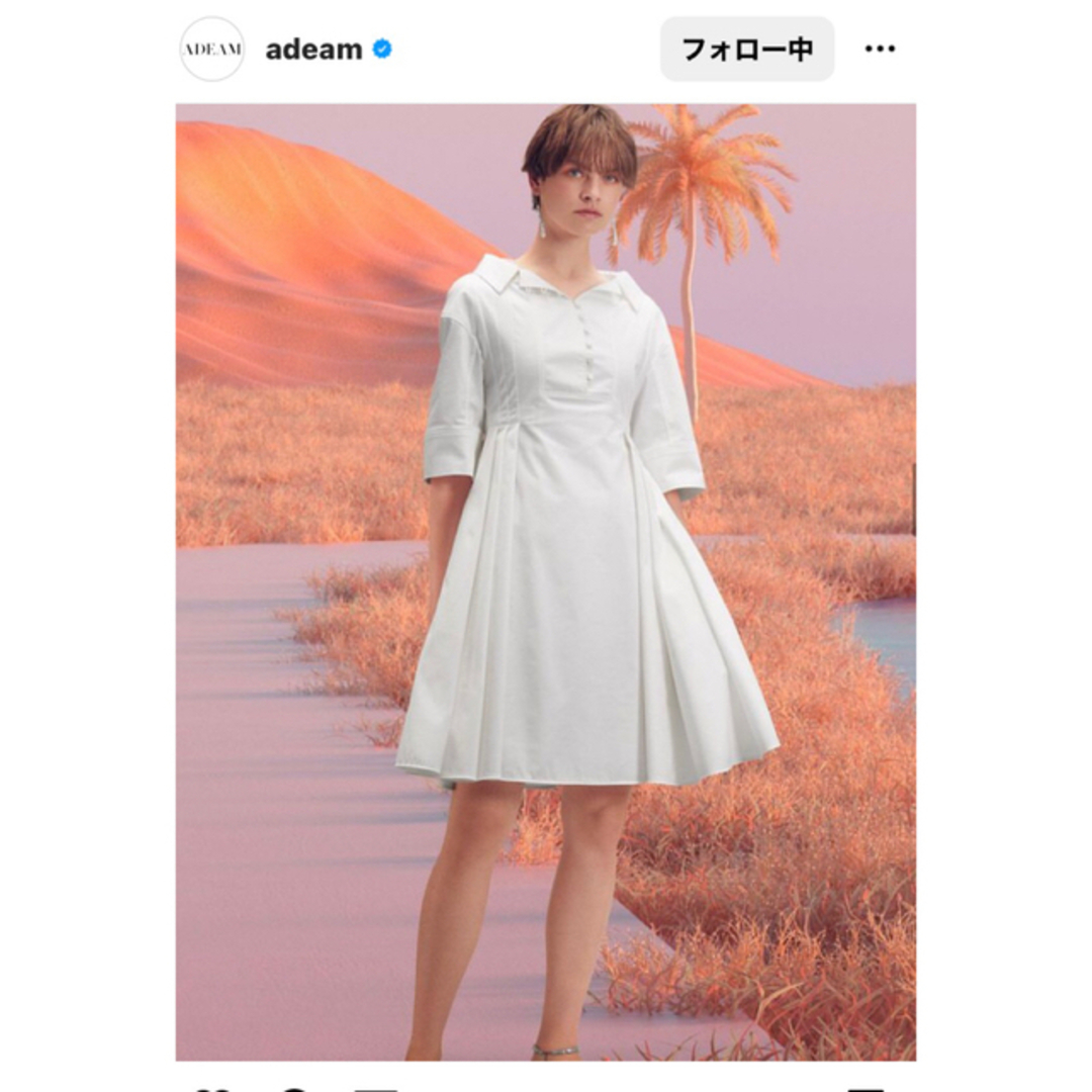 ★ADEAM★ワンピースLagoon Dress／ホワイト　完売品