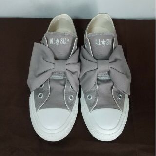 コンバース(CONVERSE)のCONVERSE ALL STAR スニーカー リボンベルト グレー 23.5(スニーカー)