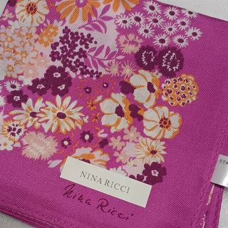 ニナリッチ(NINA RICCI)の値下げ📌ニナリッチ☆シルク50%大判ハンカチーフ58×58(ハンカチ)